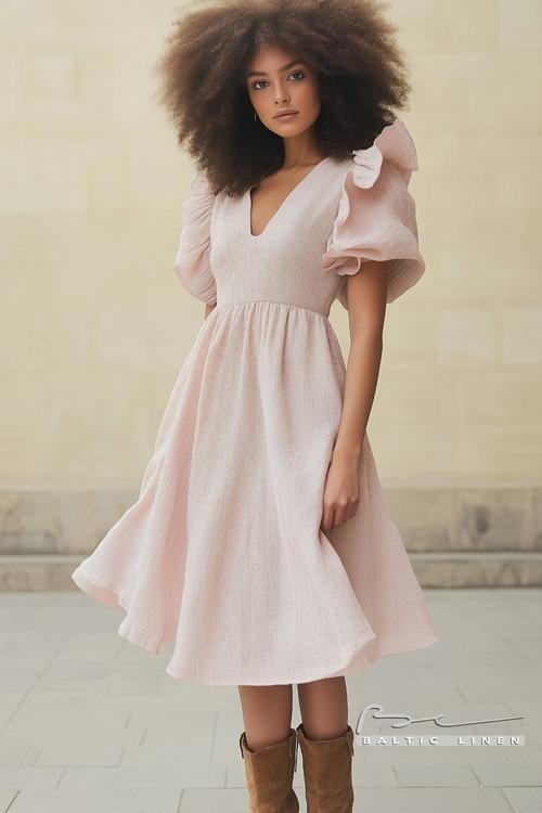 Eco-Friendly Afro & Linen Dress: Stylish Look from Granada